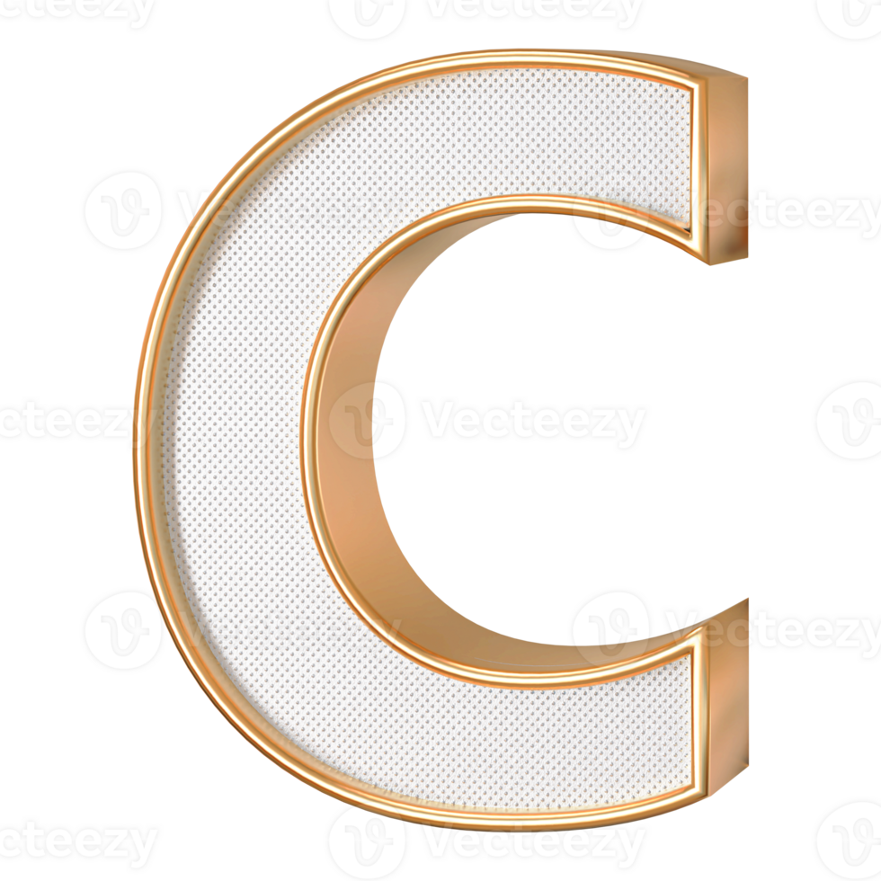 3D Font Letter C uppercase png