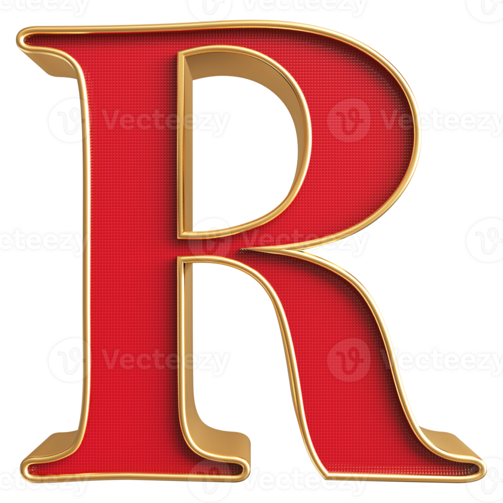 3D Font Letter R uppercase png
