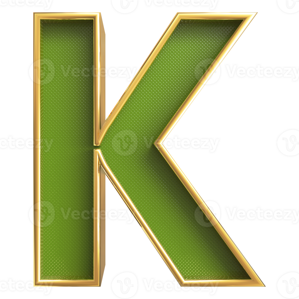 3D Font Letter K uppercase png