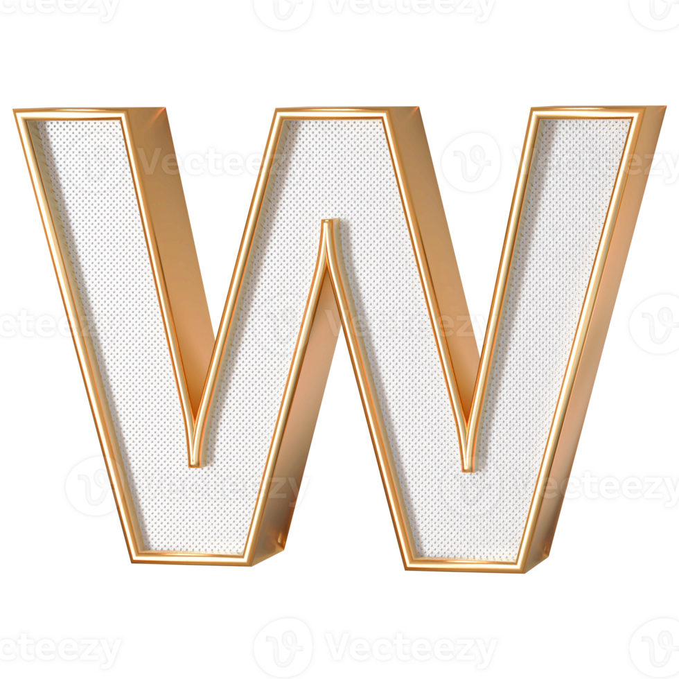 3D Font Letter W uppercase png