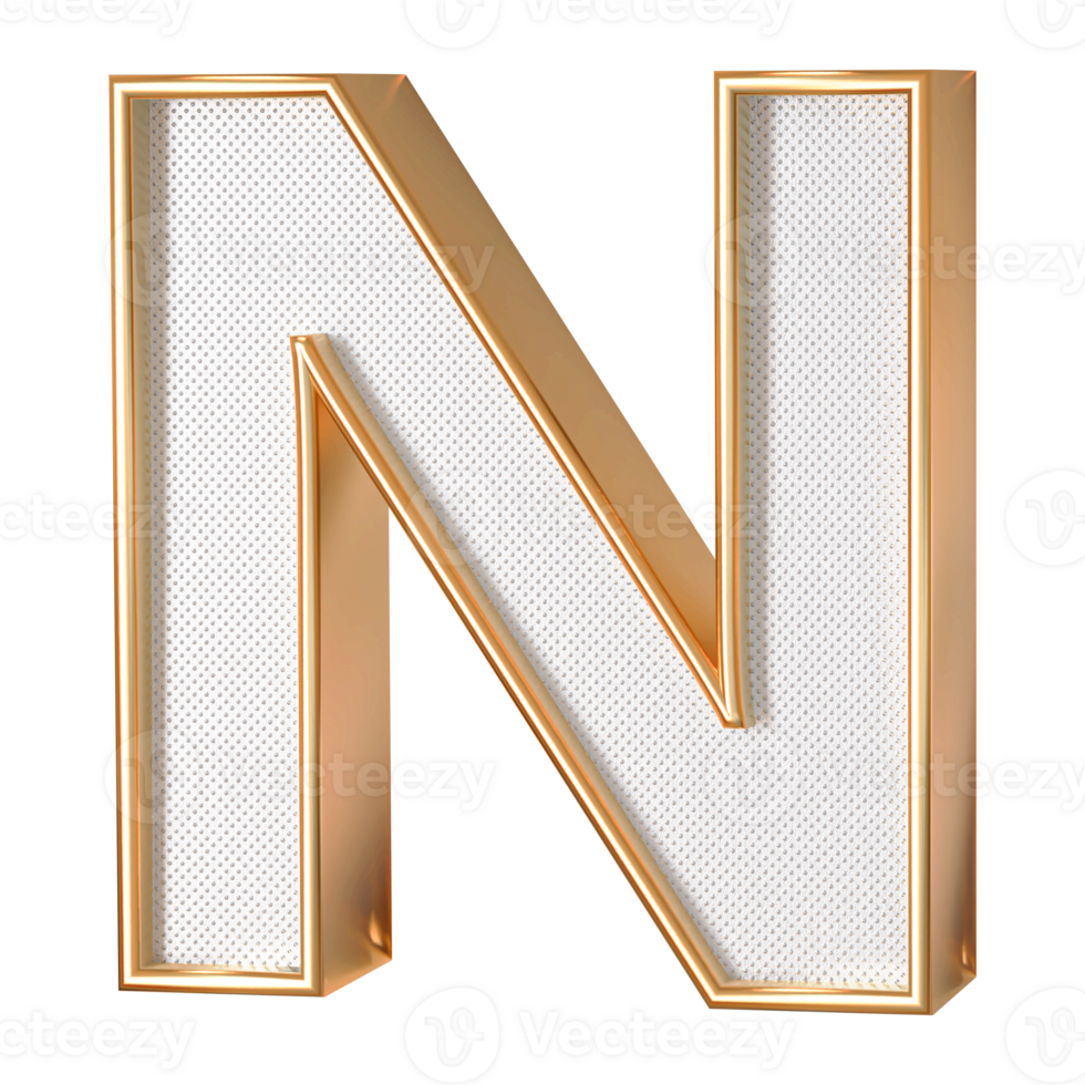 3D Font Letter N uppercase png