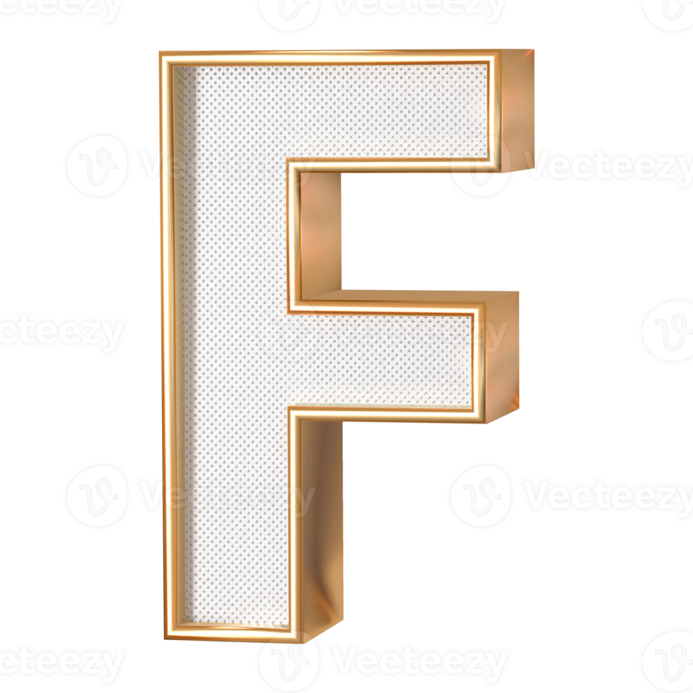 3D Font Letter F uppercase png