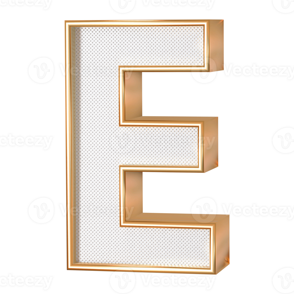 3D Font Letter E uppercase png