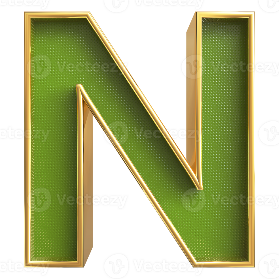3D Font Letter N uppercase png