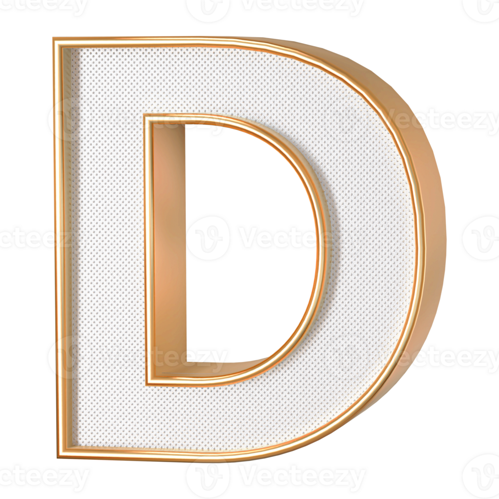 3D Font Letter D uppercase png