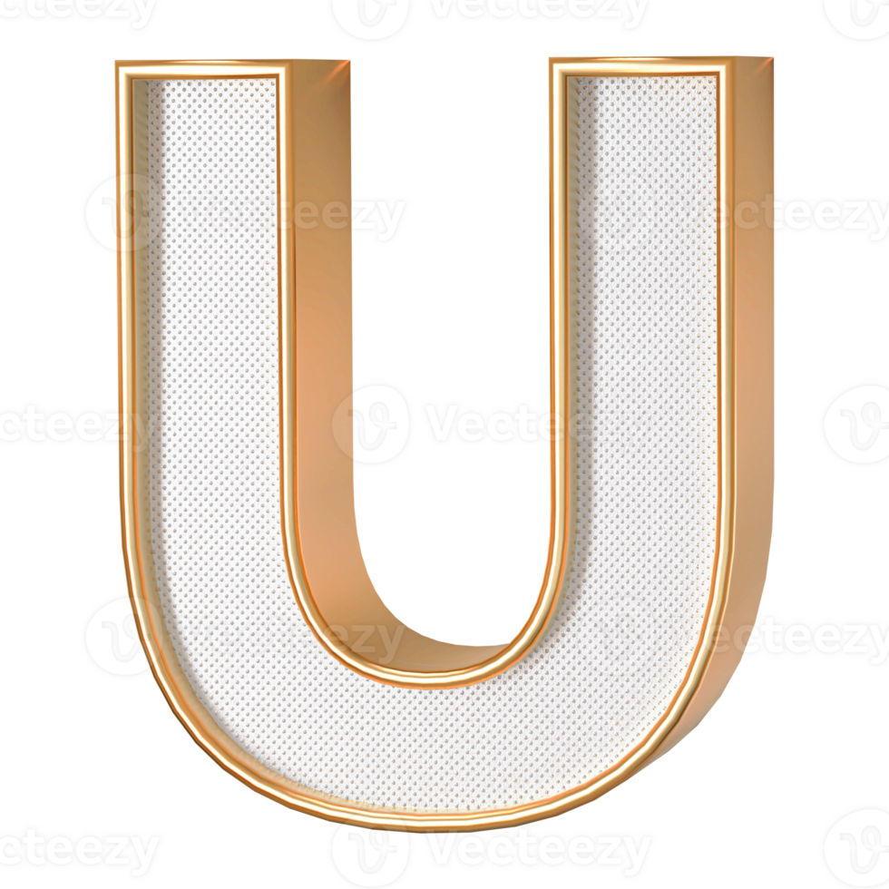 3D Font Letter U uppercase png