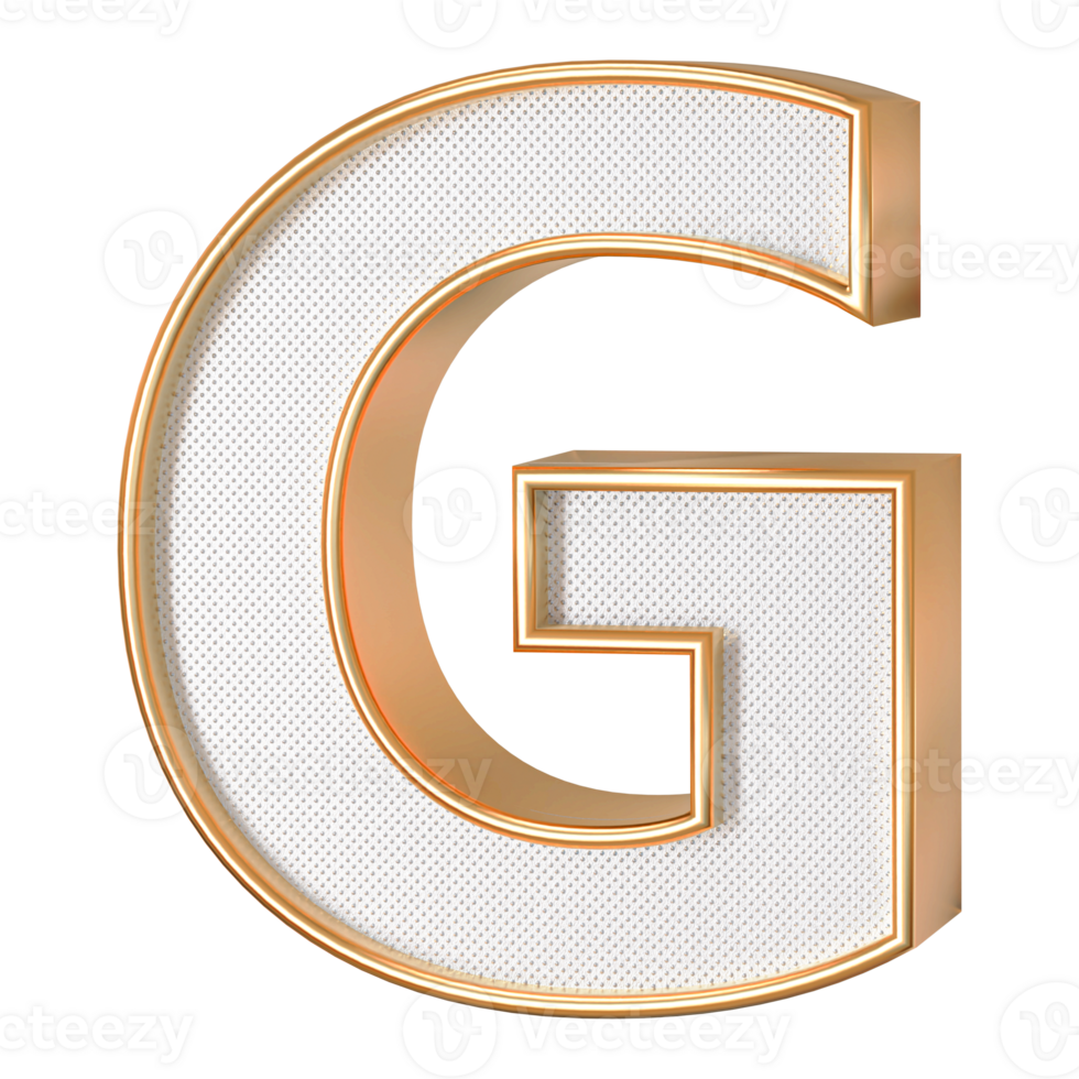3D Font Letter G uppercase png