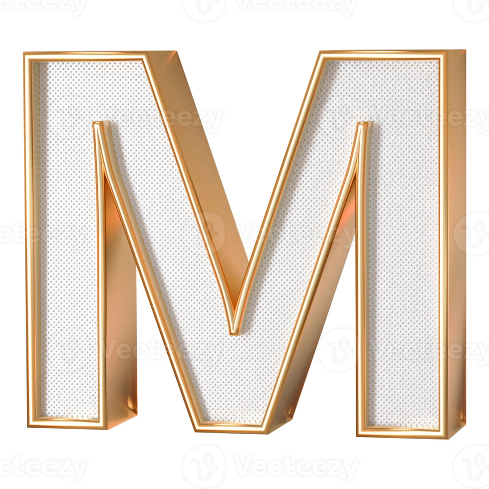 3D Font Letter M uppercase png