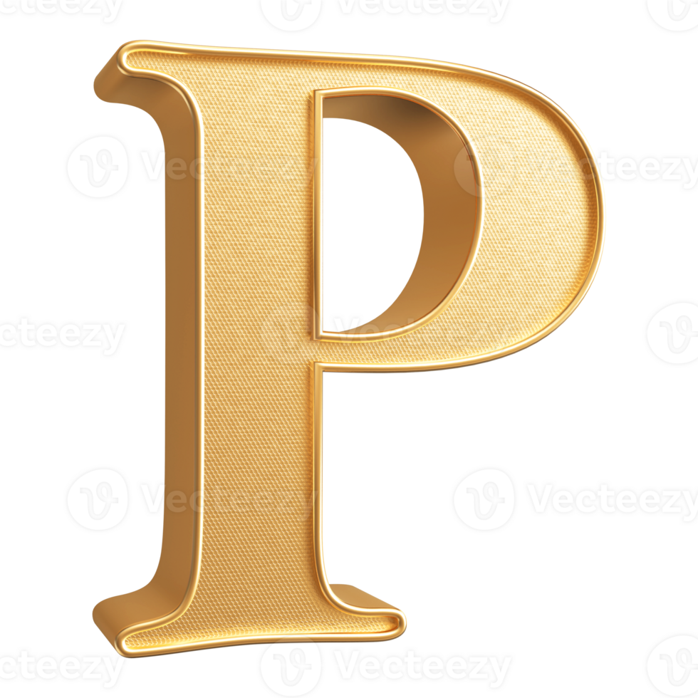 3D Font Letter P uppercase png