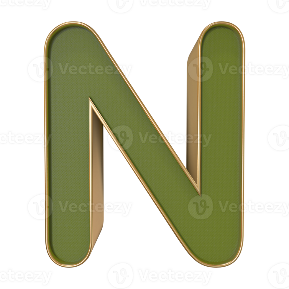 3D Font Letter N uppercase png