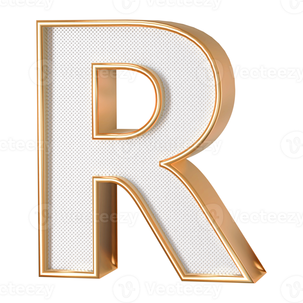 3D Font Letter R uppercase png