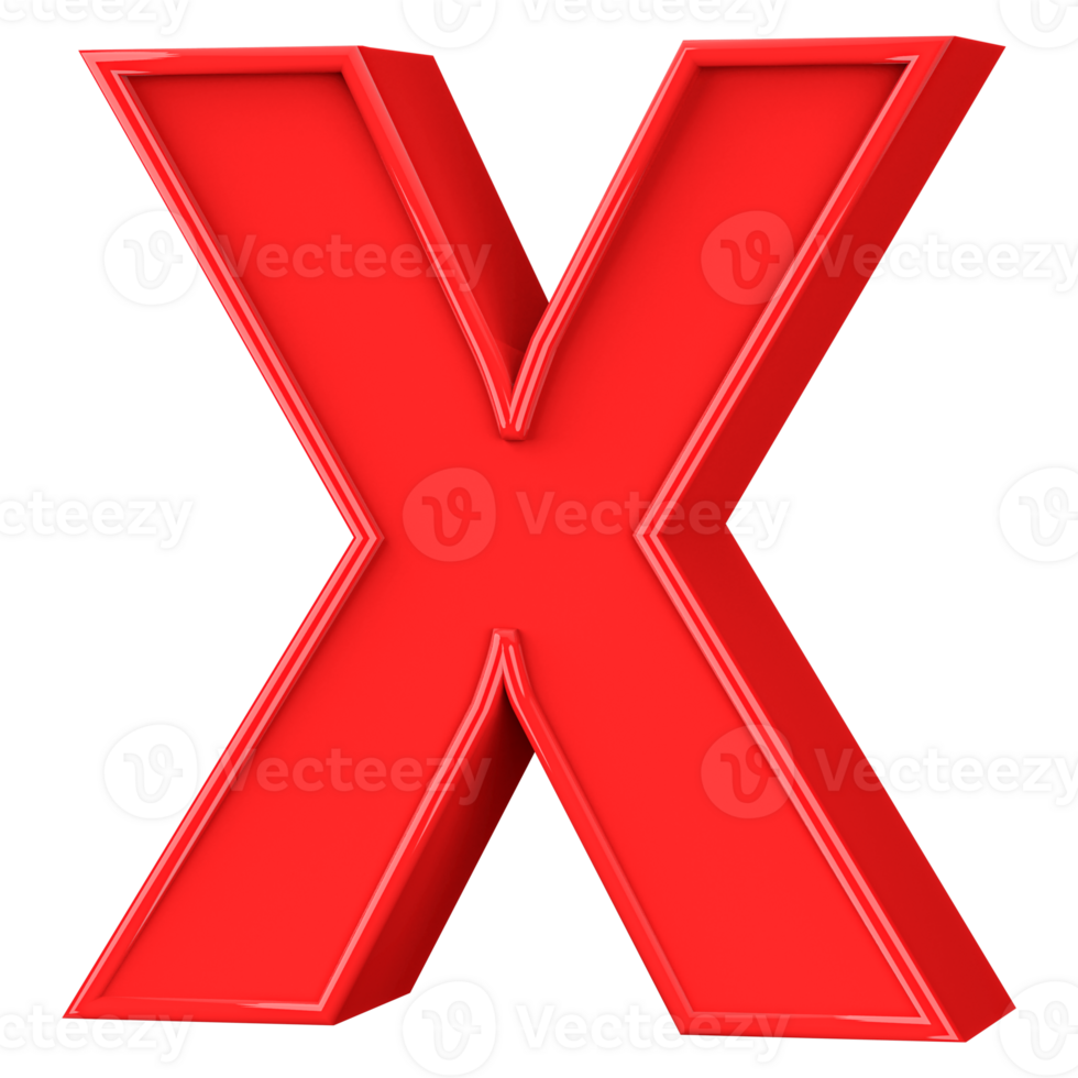 3D Font Letter X uppercase png
