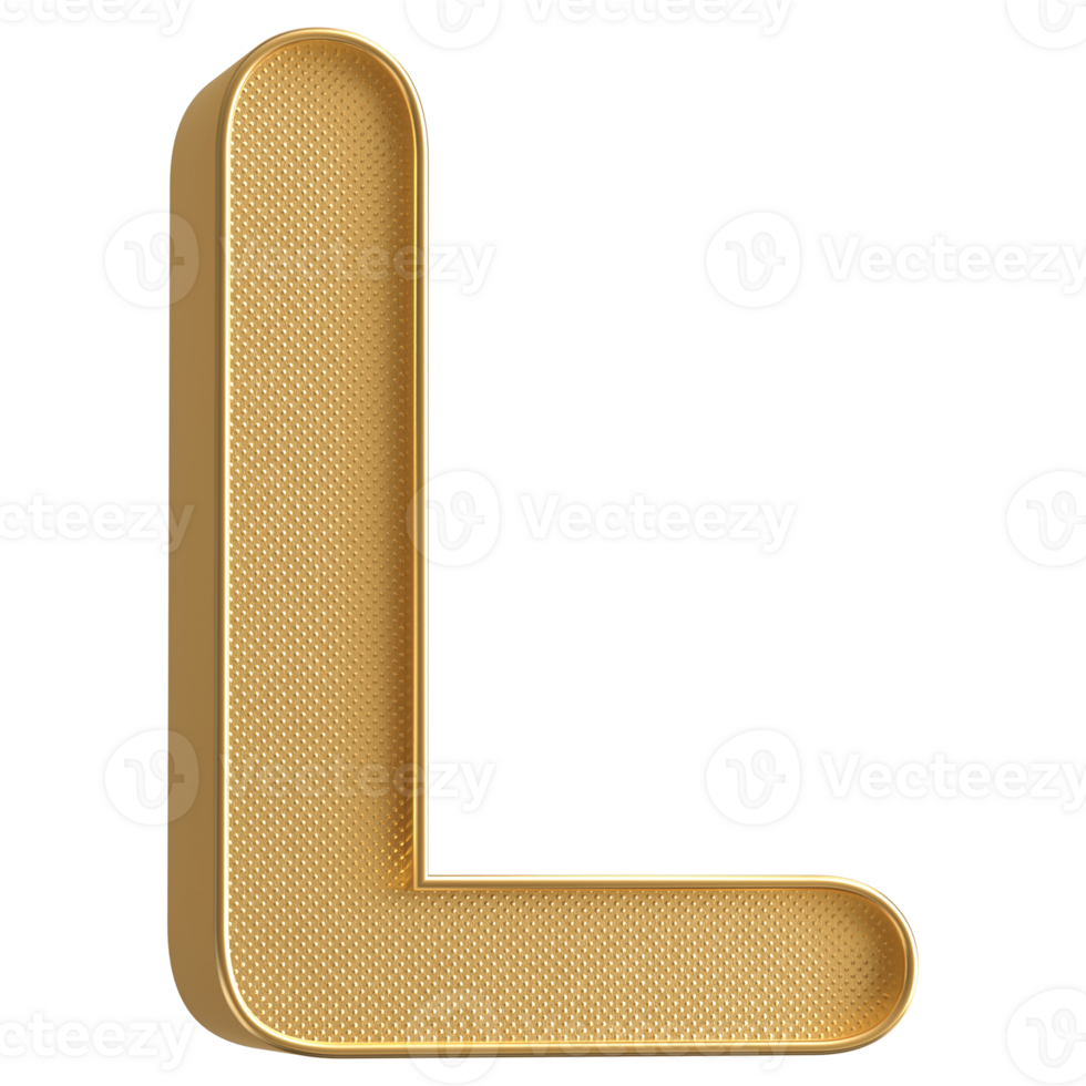3D Font Letter L uppercase png