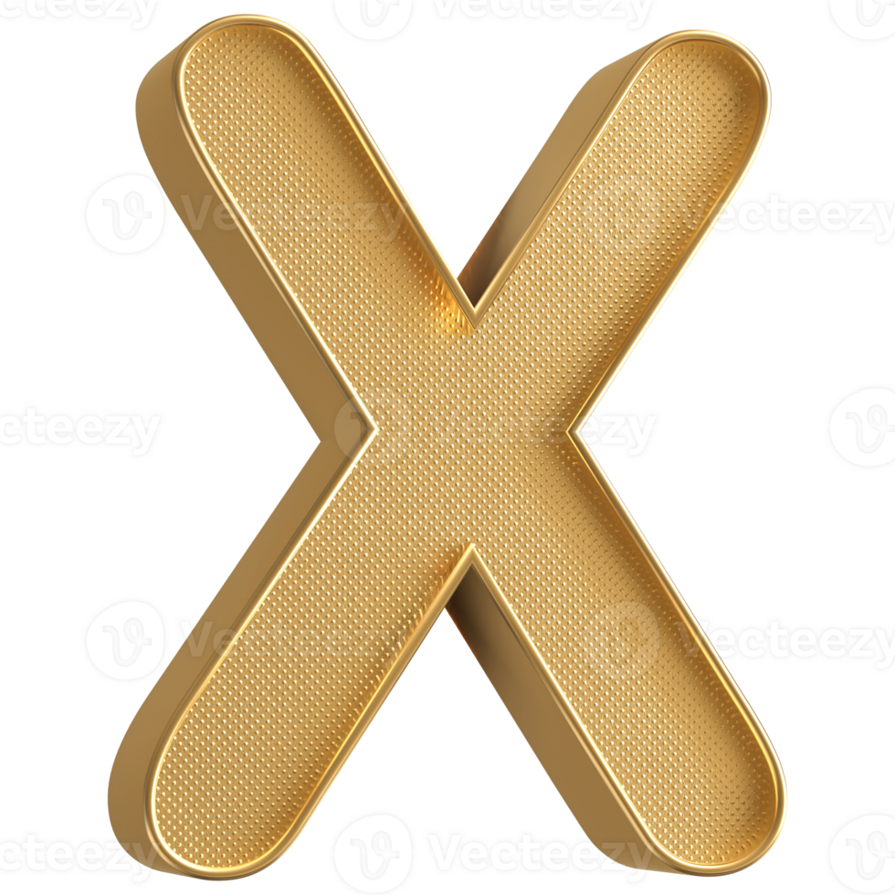 3D Font Letter X uppercase png