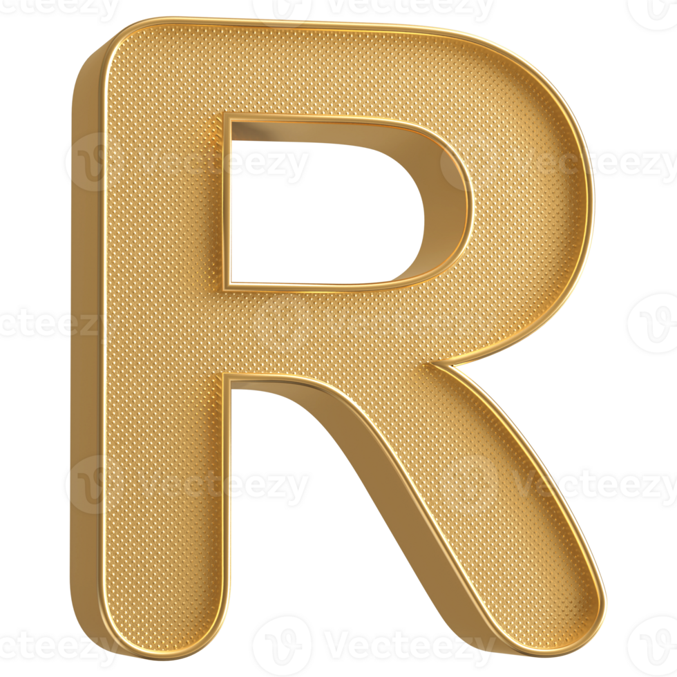 3D Font Letter R uppercase png