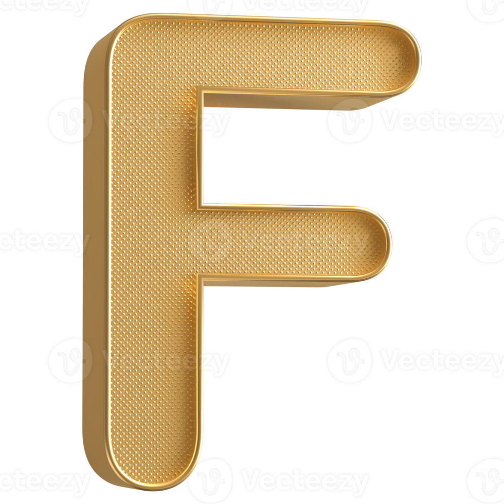 3D Font Letter F uppercase png