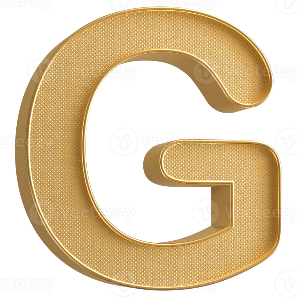 3D Font Letter G uppercase png