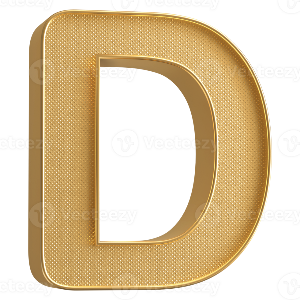 3D Font Letter D uppercase png