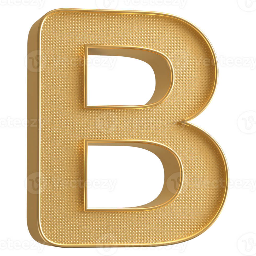 3D Font Letter B uppercase png