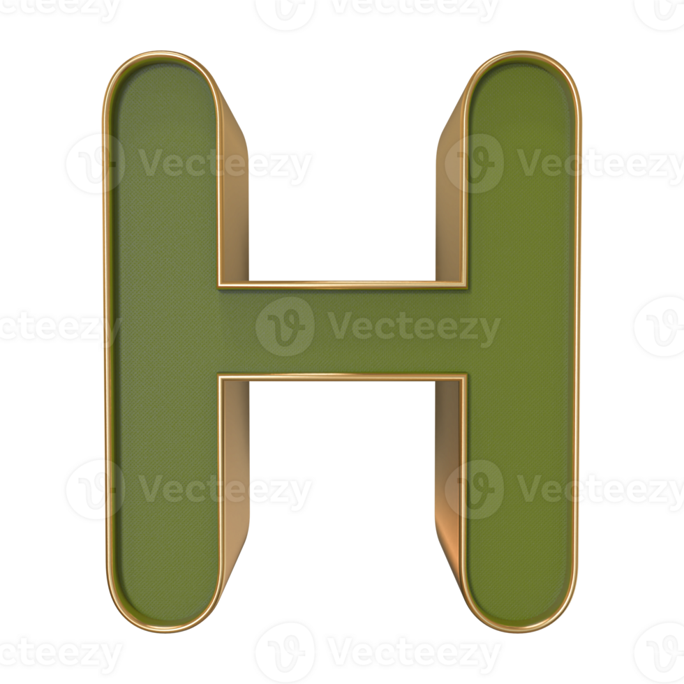 3D Font Letter H uppercase png