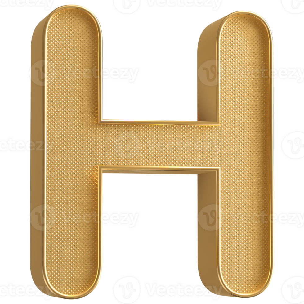 3D Font Letter H uppercase png