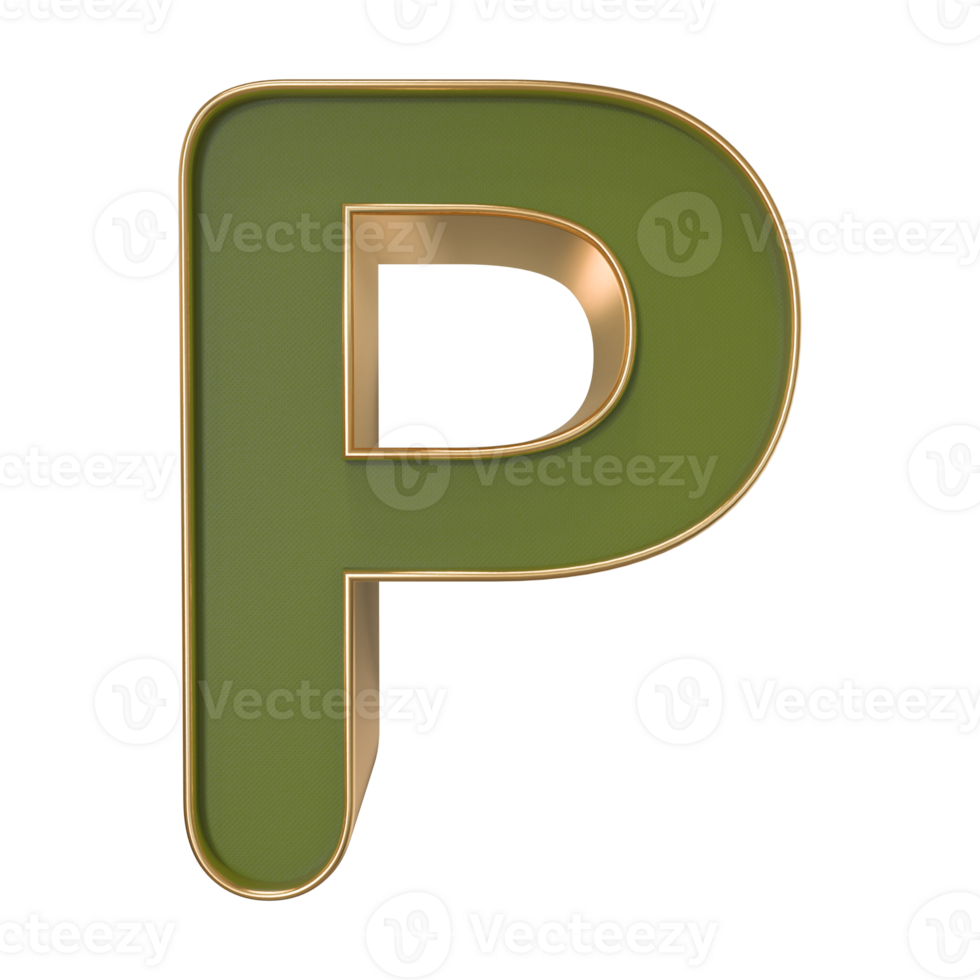 3D Font Letter P uppercase png