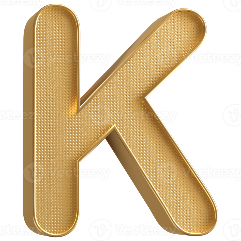 3D Font Letter K uppercase png