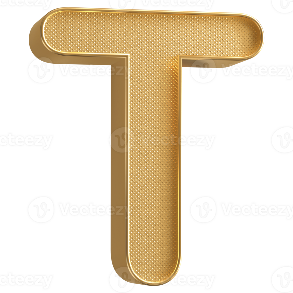 3D Font Letter T uppercase png