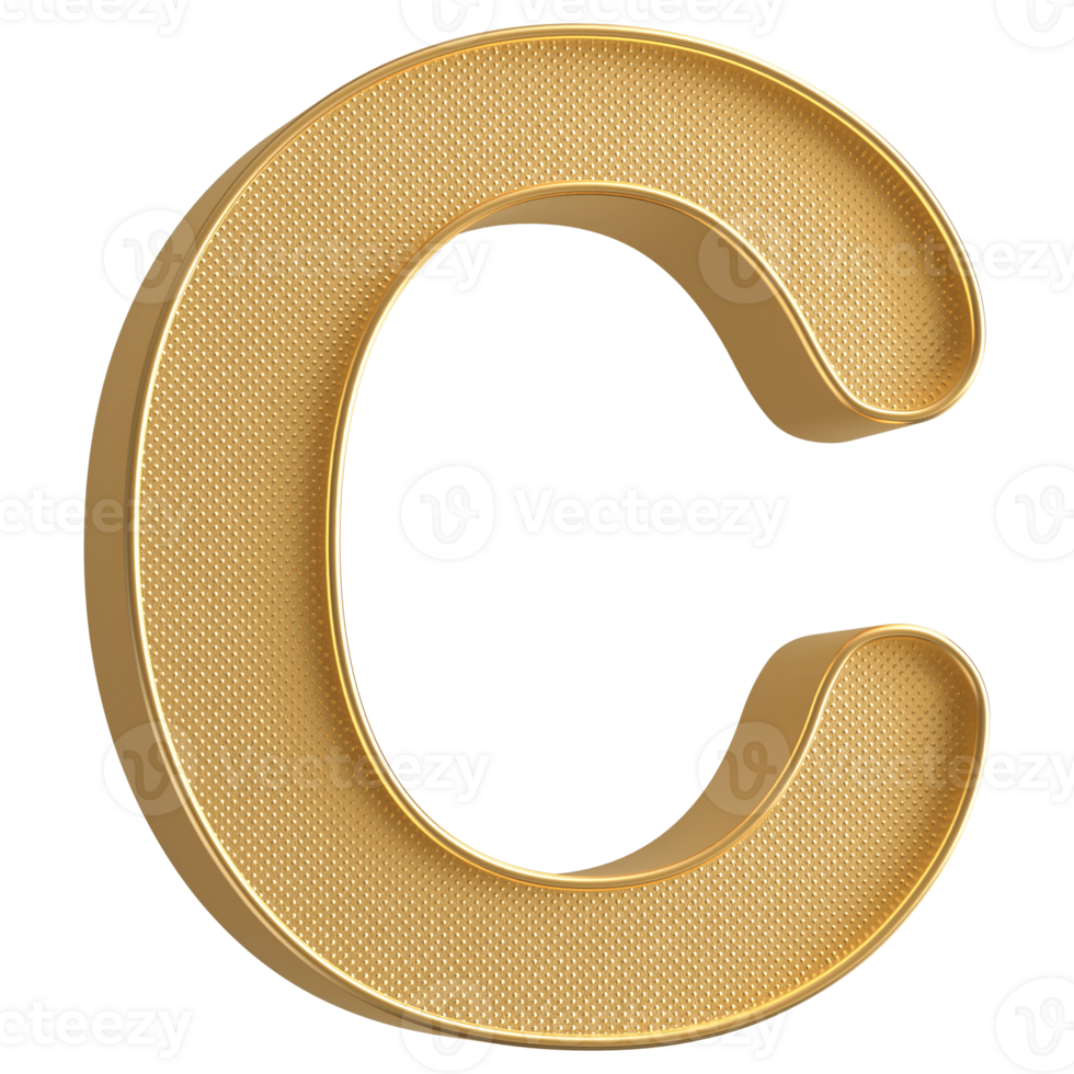 3D Font Letter C uppercase png