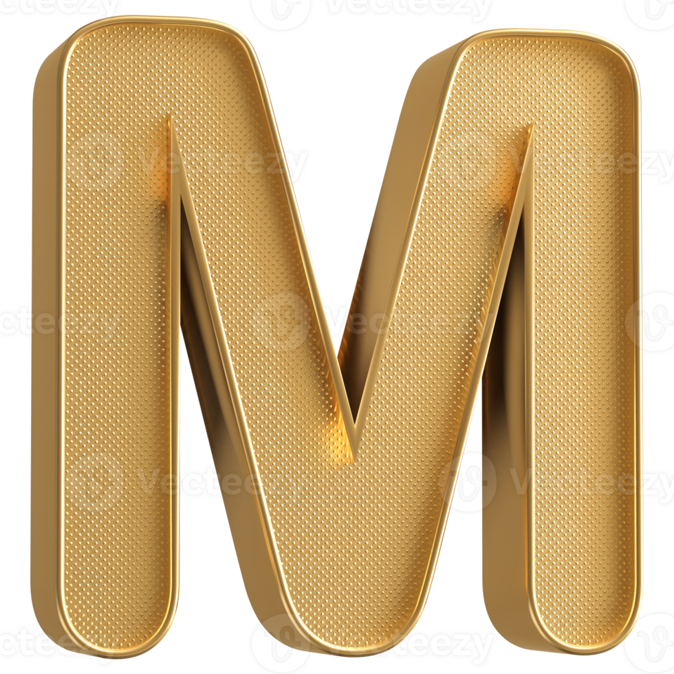 3D Font Letter M uppercase png