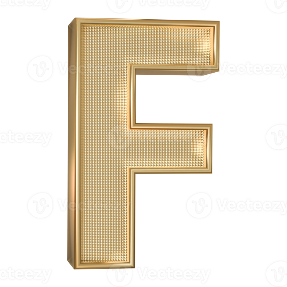 3D Font Letter F uppercase png