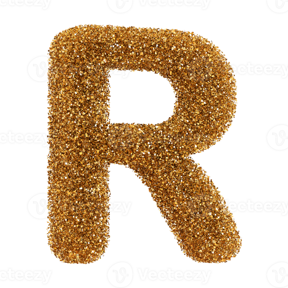 3D Font Letter R uppercase png