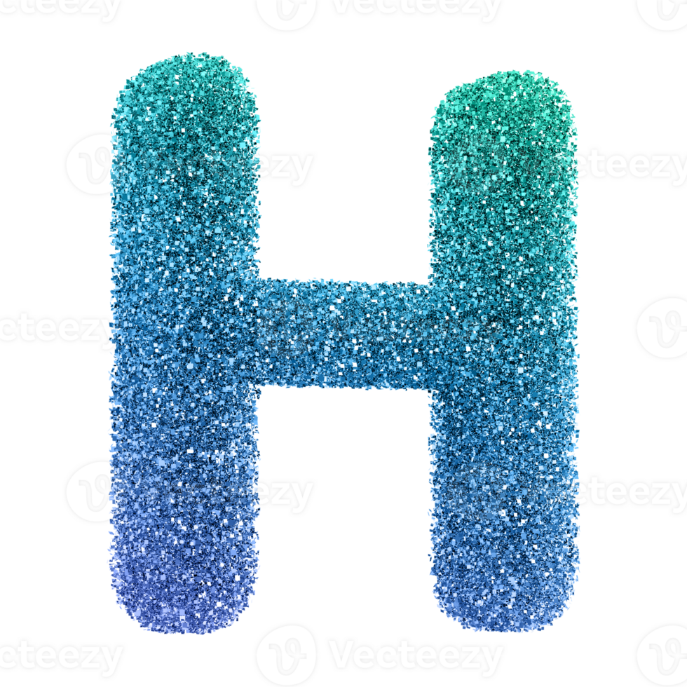 3D Font Letter H uppercase png