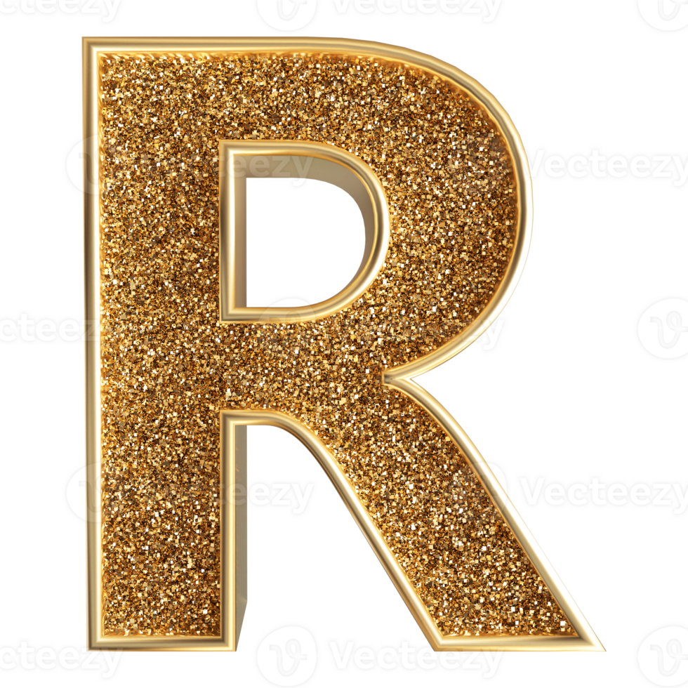 3D Font Letter R uppercase png