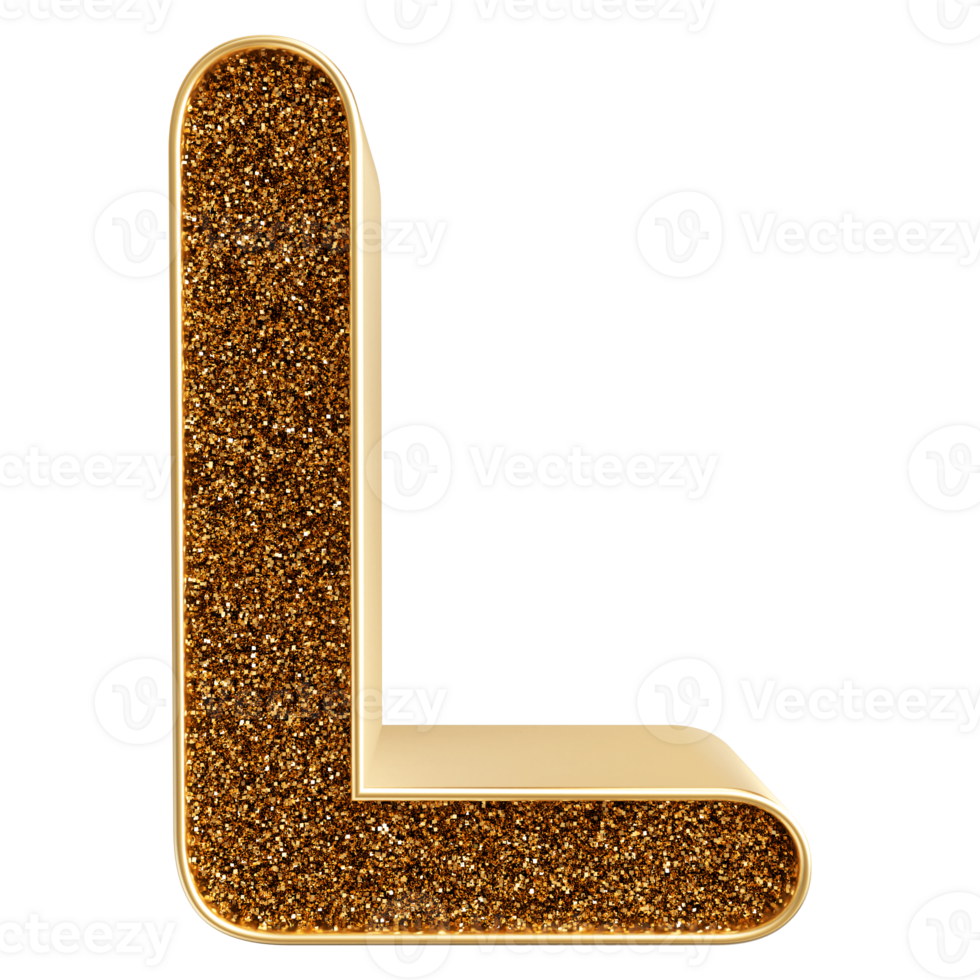 3D Font Letter L uppercase png