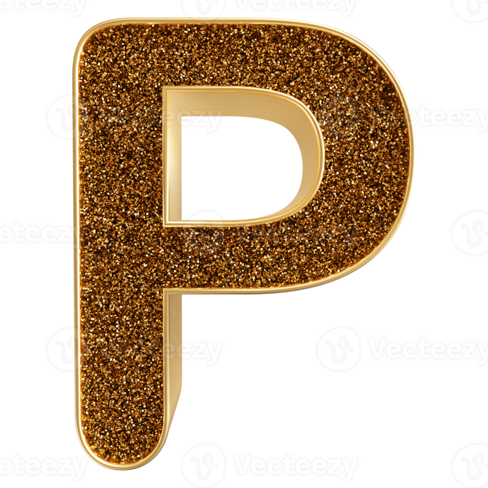 3D Font Letter P uppercase png