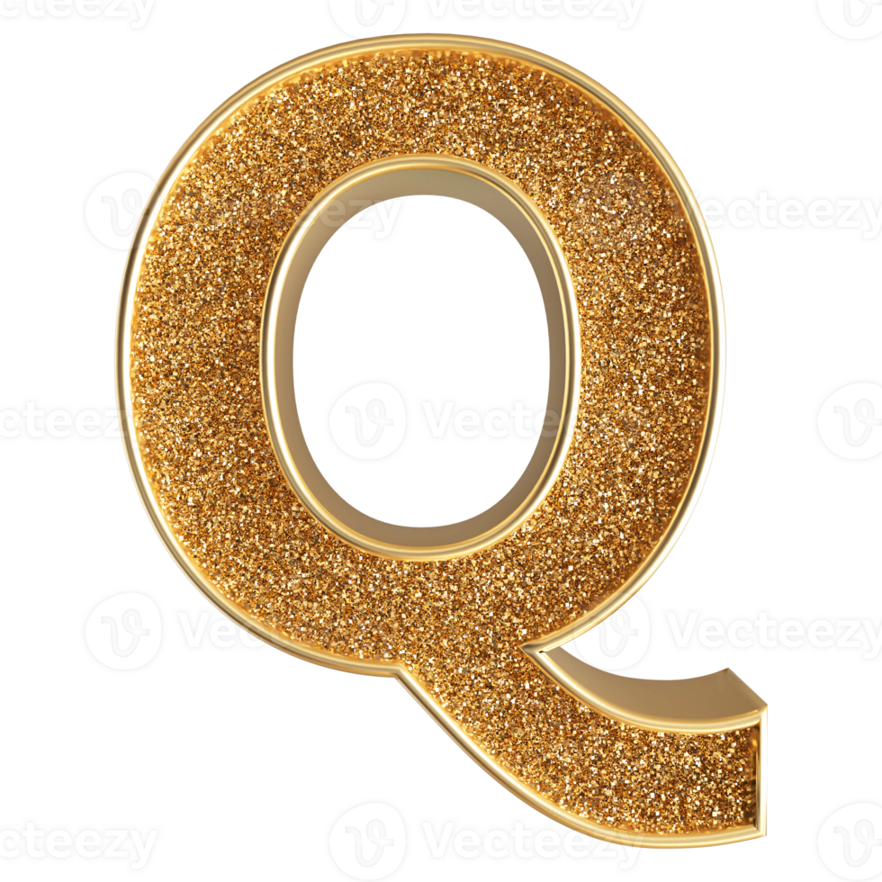 3D Font Letter Q uppercase png