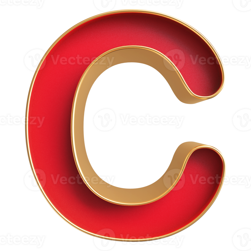 3D Font Letter C uppercase png