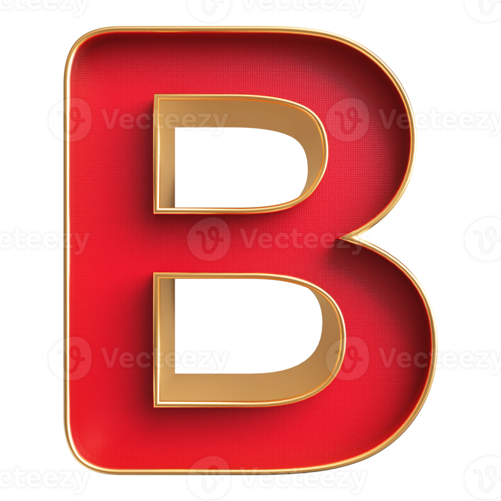 3D Font Letter B uppercase png