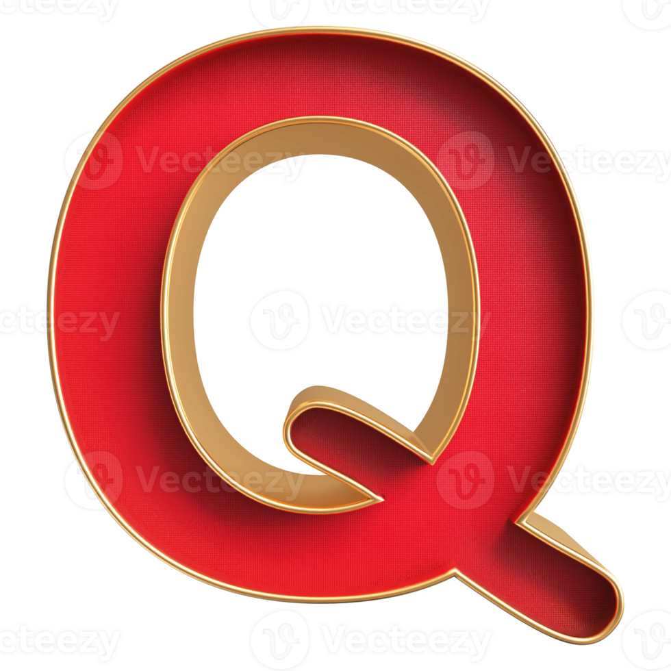 3D Font Letter Q uppercase png