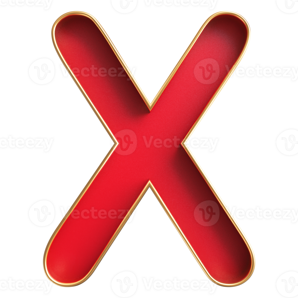 3D Font Letter X uppercase png