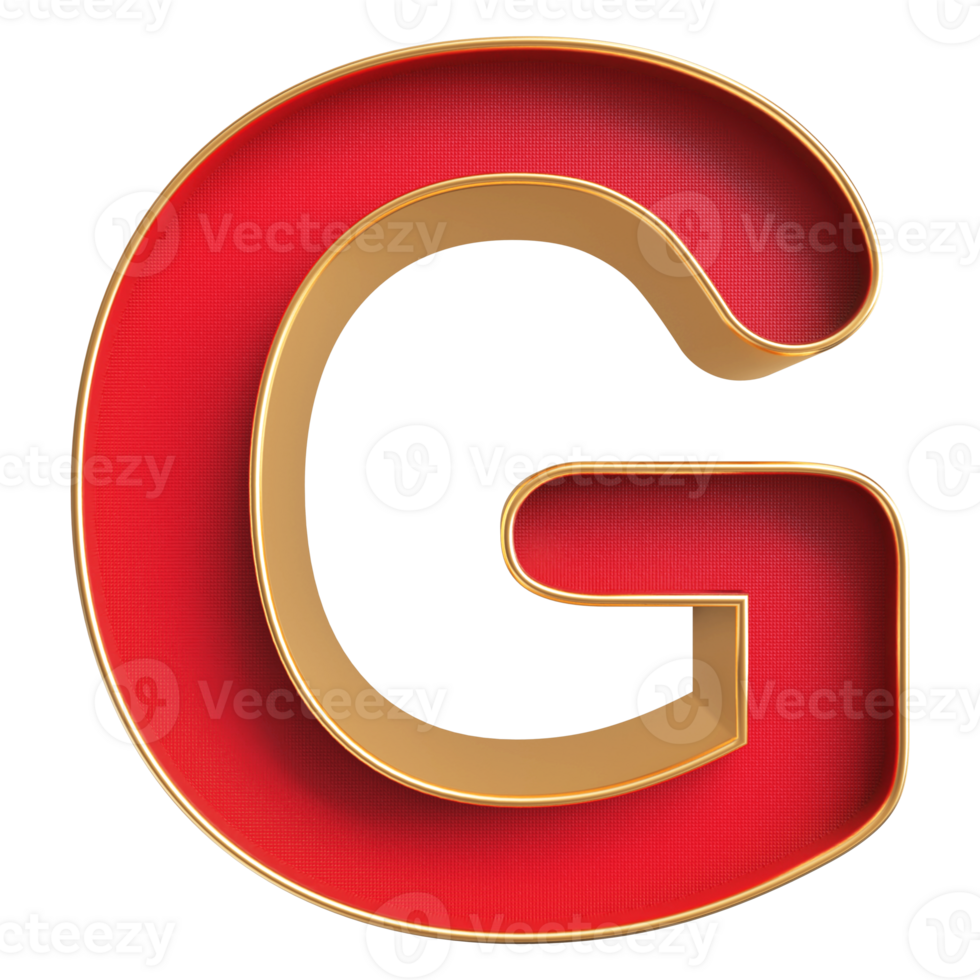 3D Font Letter G uppercase png