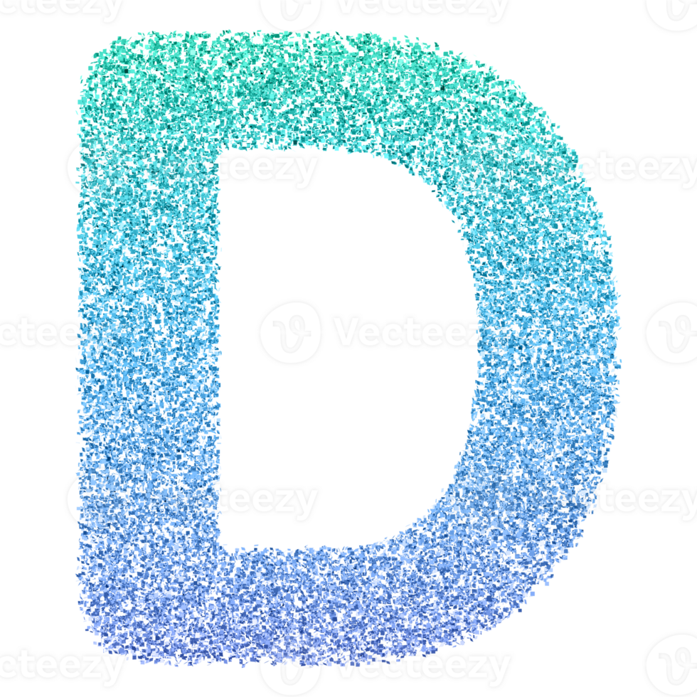 3D Font Letter D uppercase png
