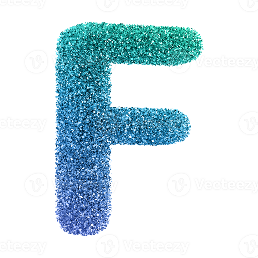 3D Font Letter F uppercase png