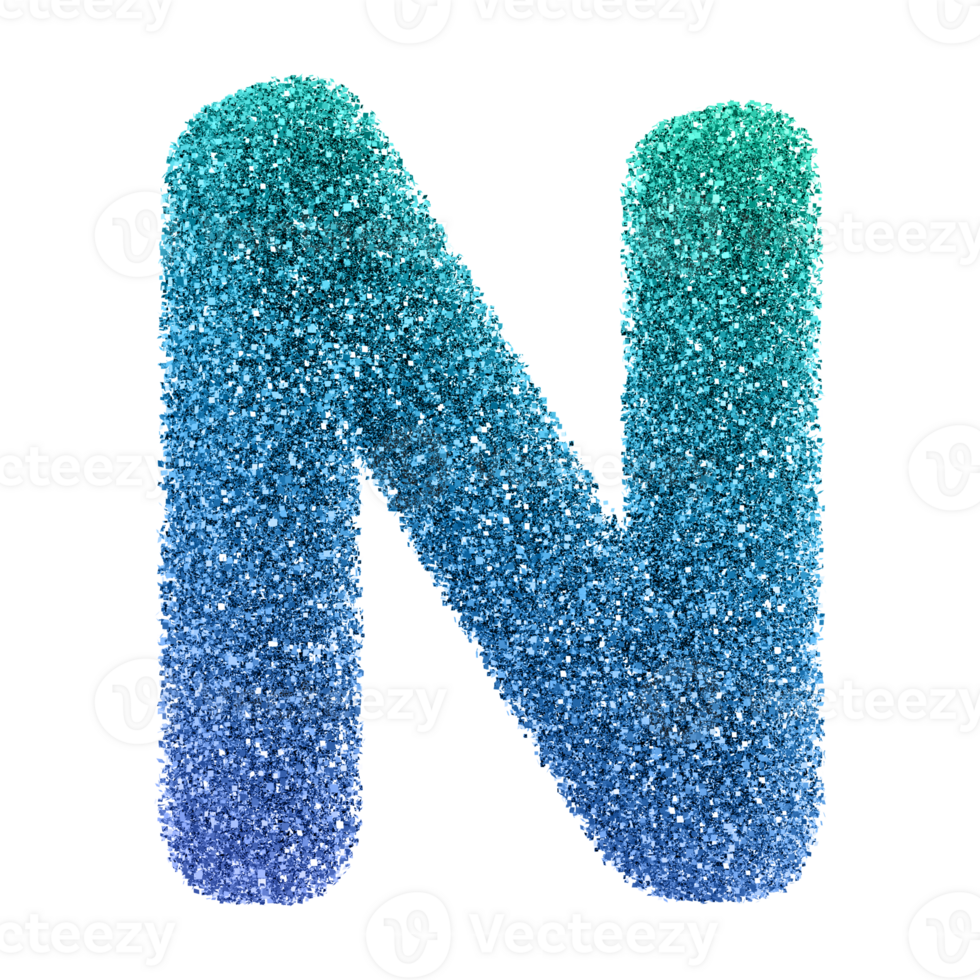 3D Font Letter N uppercase png
