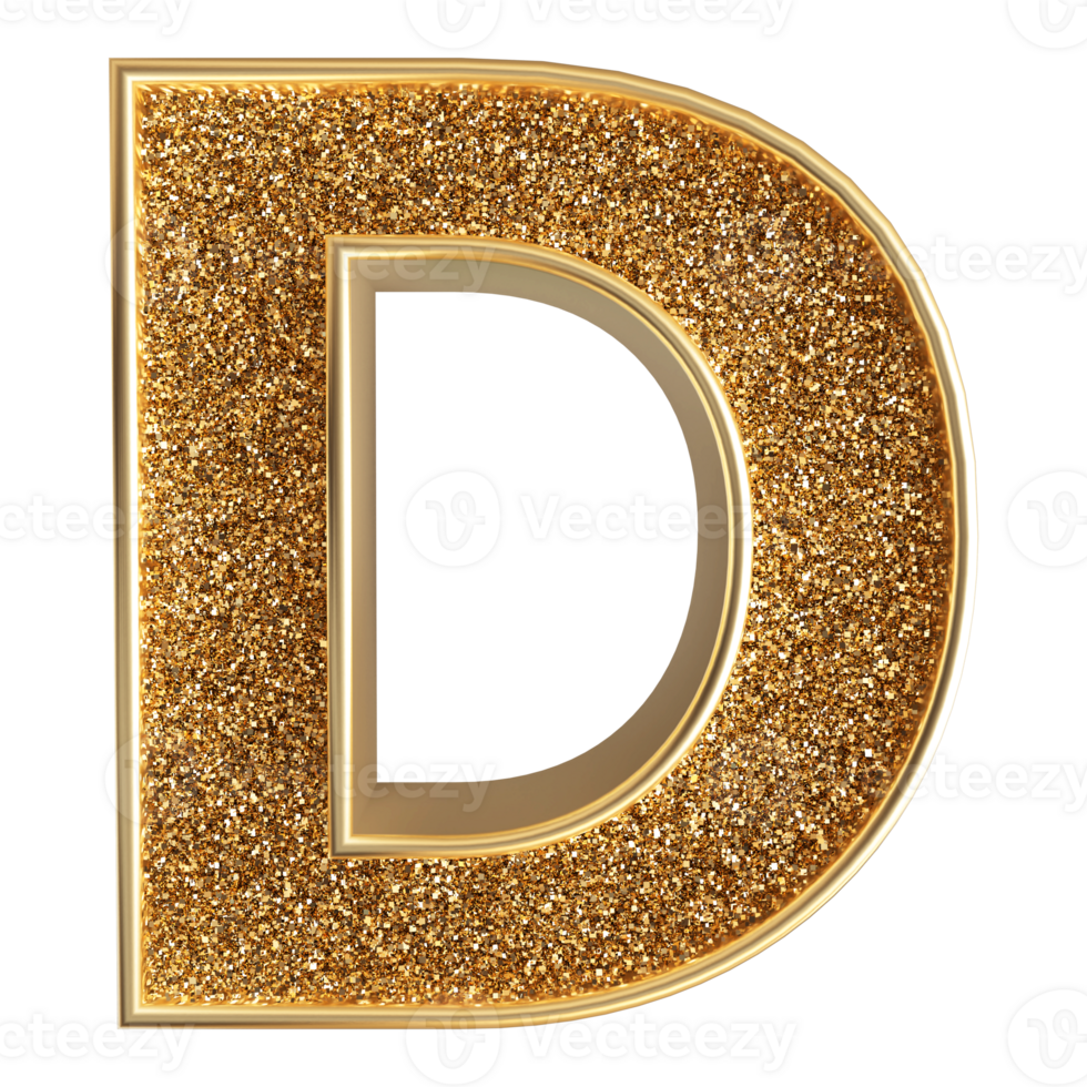 3D Font Letter D uppercase png