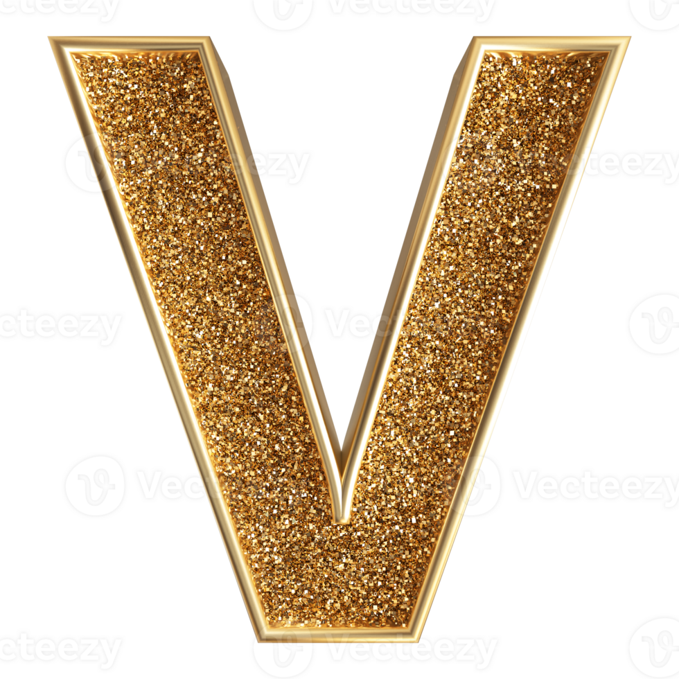 3D Font Letter V uppercase png