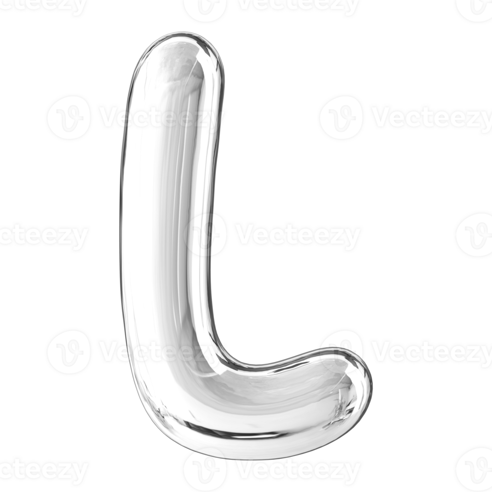 3D Font Letter L uppercase png