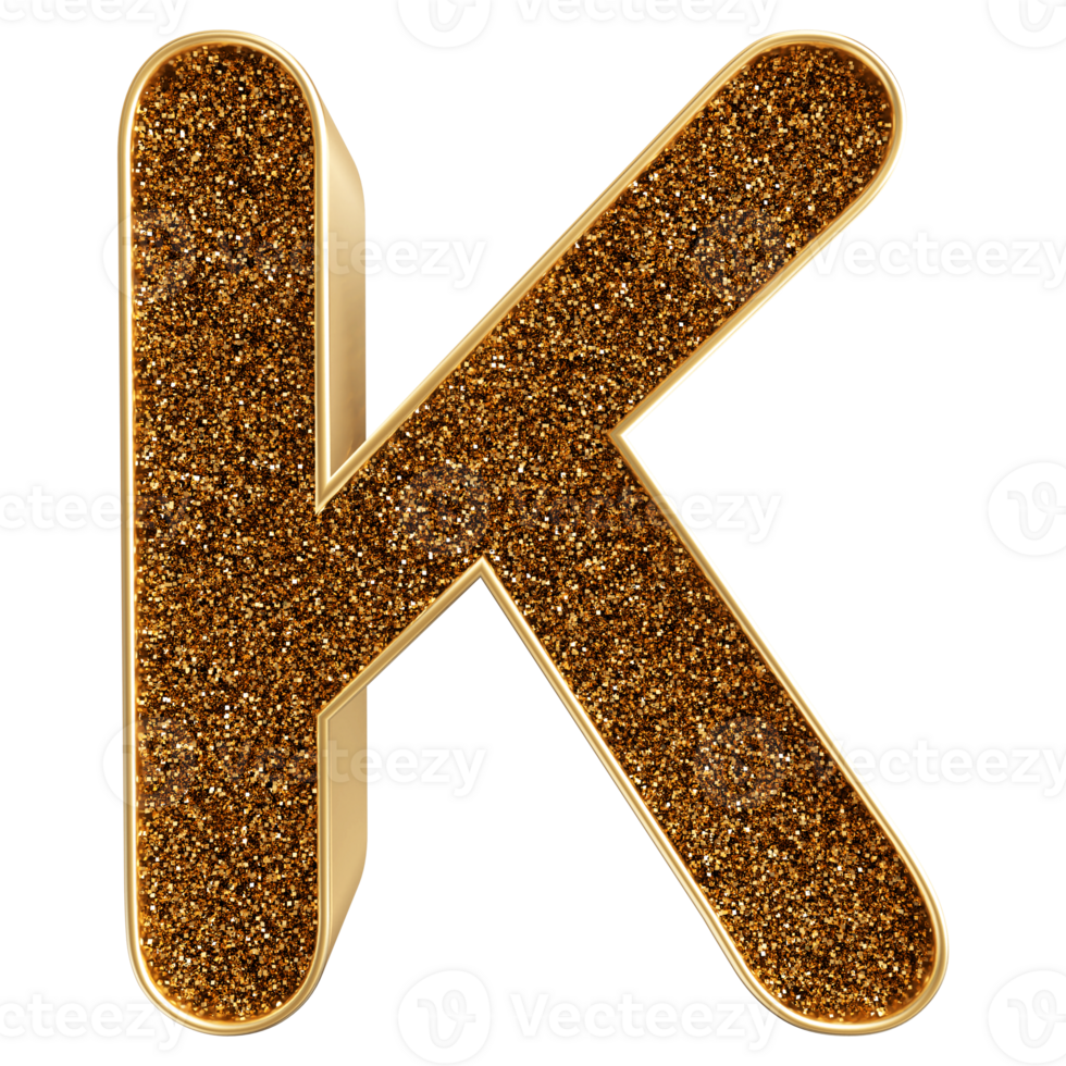3D Font Letter K uppercase png