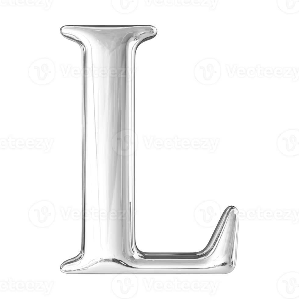 3D Font Letter L uppercase png